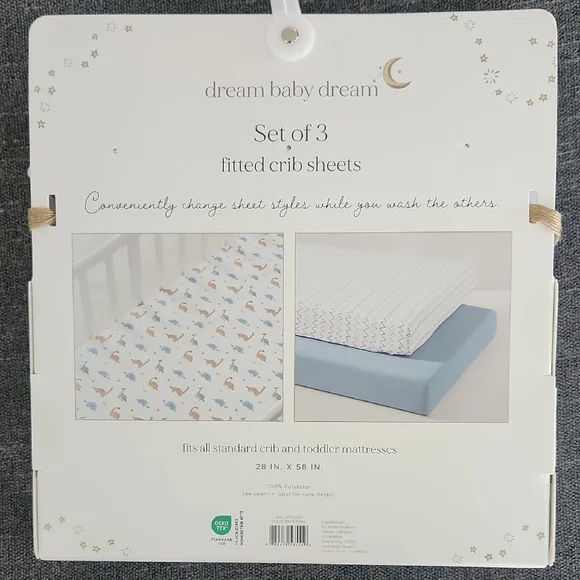 NWT Dream Baby Dream Set Of 3 Fitted Crib/Toddler Sheets - Picture 3 of 4